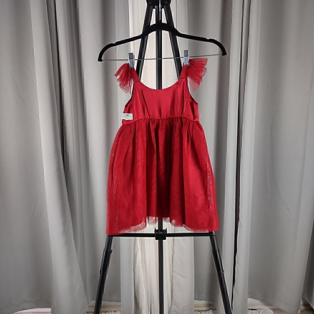 Cat & Jack Little Girls Sleeveless Ruffled Straps Formal Dress Size XS 4-5 (NWT) - Picture 3 of 11